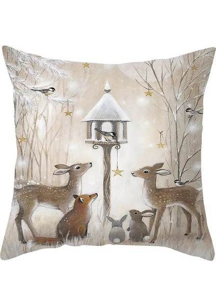 TPR478-12 Merry Christmas 45X45CM Noel Minder Örtüsü Noel Yastık Kılıfı Natal Noel 2023 Yeni Yıl Noel Dekorasyonu Ev Noel Için (Yurt Dışından)