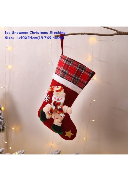 Kardan Adam Star-L- 2023 Yeni Yıl Noel Çorabı Çuval Noel Hediyesi Şeker Çanta Noel Noel Süslemeleri Ev Için Navidad Çorap Noel Ağacı Dekoru (Yurt Dışından)