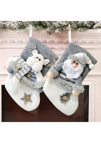 Kardan Adam Star-L- 2023 Yeni Yıl Noel Çorabı Çuval Noel Hediyesi Şeker Çanta Noel Noel Süslemeleri Ev Için Navidad Çorap Noel Ağacı Dekoru (Yurt Dışından)