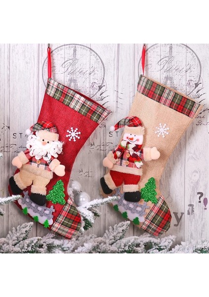 Kardan Adam Star-L- 2023 Yeni Yıl Noel Çorabı Çuval Noel Hediyesi Şeker Çanta Noel Noel Süslemeleri Ev Için Navidad Çorap Noel Ağacı Dekoru (Yurt Dışından)