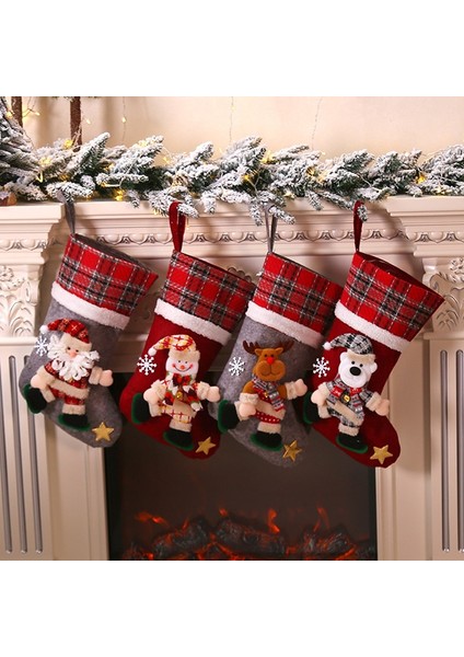 Kardan Adam Star-L- 2023 Yeni Yıl Noel Çorabı Çuval Noel Hediyesi Şeker Çanta Noel Noel Süslemeleri Ev Için Navidad Çorap Noel Ağacı Dekoru (Yurt Dışından)