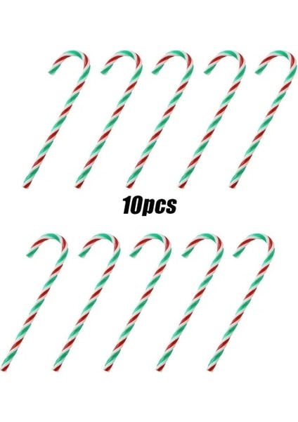 Yeşil 10 Adet Noel Lolipop Kolye Şeker Kamışı Noel Ağacı Askı Süsleri Noel Dekorasyonu Için Noel Partisi Malzemeleri (Yurt Dışından)
