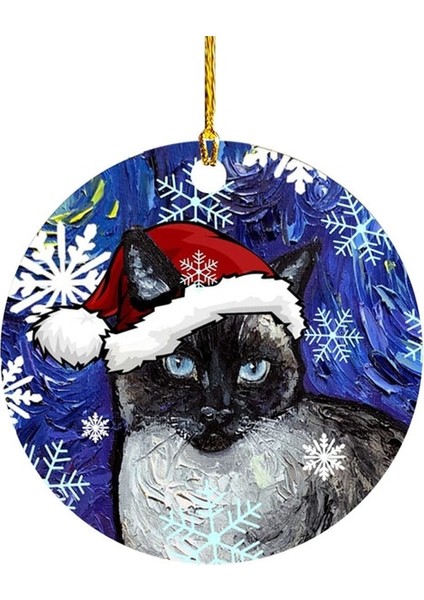 12 1 Adet Noel Sevimli Köpek Kedi Şapka Kolye Noel Dekorasyon Kolye Karikatür Noel Ağacı Kolye Ev Araba Sırt Çantası Süsleme (Yurt Dışından)