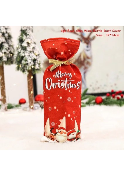 288-BEYAZ Ağaç Noel Şarap Şişesi Toz Kapağı Noel Navidad Noel Dekorasyonu Ev Yemeği Dekor Için Noel Hediyesi Ağaç Süsleme Yeni Yıl 2023 (Yurt Dışından)