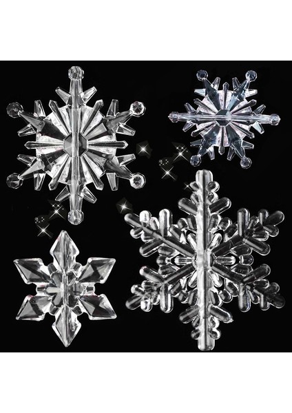 B06-4.5CM-10 Adet 10 Adet Noel Süsler Kristal Akrilik Şeffaf Kar Tanesi Kolye Noel Ağacı Asılı Dekorlar Yeni Yıl Noel Partisi Kaynağı (Yurt Dışından) fırsatları