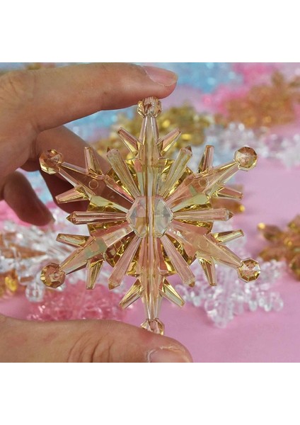 B06-4.5CM-10 Adet 10 Adet Noel Süsler Kristal Akrilik Şeffaf Kar Tanesi Kolye Noel Ağacı Asılı Dekorlar Yeni Yıl Noel Partisi Kaynağı (Yurt Dışından) indirimleri