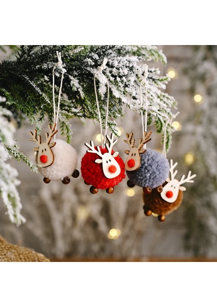 06- Kırmızı Yıldız Noel Süsleri Ahşap Elk Asılı Kolye Süs Ev Yeni Yıl Için Noel Ağacı Süslemeleri 2022 Noel Navidad Новый Год (Yurt Dışından)