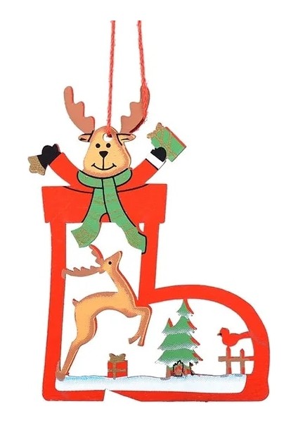 Kırmızı Elk Noel Kolye Noel Ağacı Süsleri Asılı Metal Süsler Dıy Noel Baba Kardan Adam Parti Çocuk Oyuncakları Hediye Noel Yeni Yıl 2022 (Yurt Dışından)