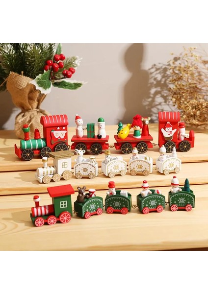 Beyaz Ahşap Noel Tren Süsler Noel Kolye Merry Christmas Süslemeleri Ev Noel Navidad 2022 Yeni Yıl Dekoru 2023 (Yurt Dışından)