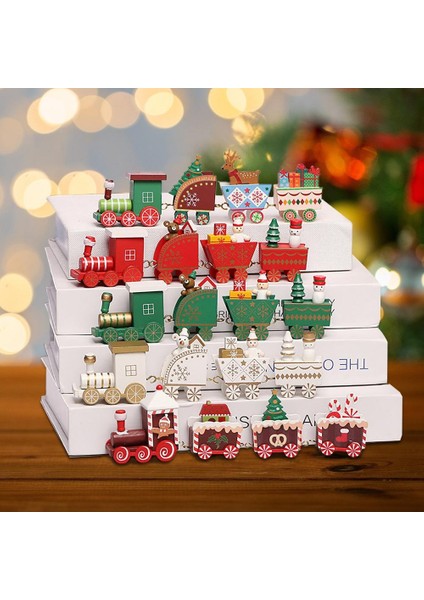 Beyaz Ahşap Noel Tren Süsler Noel Kolye Merry Christmas Süslemeleri Ev Noel Navidad 2022 Yeni Yıl Dekoru 2023 (Yurt Dışından)