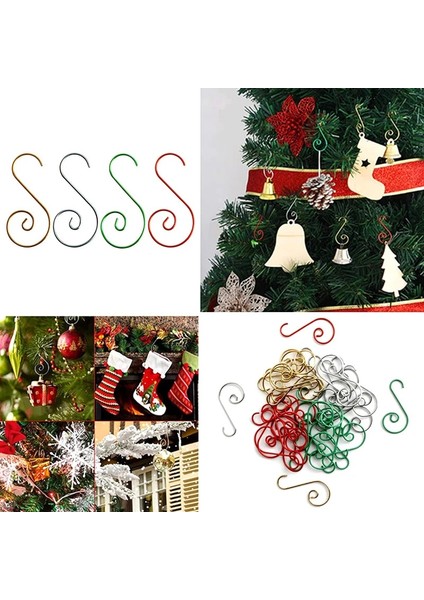 Kırmızı 20 Adet Noel Süs S-Şekilli Kancalar Noel Ağacı Topu Kolye Ev Partisi Navidad Yeni Yıl Dekor Için Asılı Dekorasyon Tutucular (Yurt Dışından)