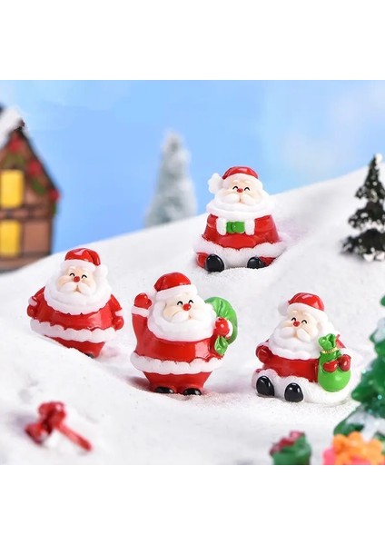 18 1 Adet Mini Reçine Noel Baba Kardan Adam Heykelcik Bonsai Süs Mikro Manzara Noel Süslemeleri Noel Süs Ev Dekor (Yurt Dışından)