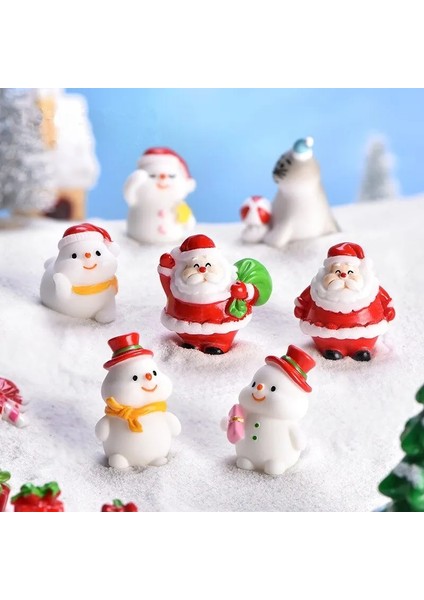 18 1 Adet Mini Reçine Noel Baba Kardan Adam Heykelcik Bonsai Süs Mikro Manzara Noel Süslemeleri Noel Süs Ev Dekor (Yurt Dışından)