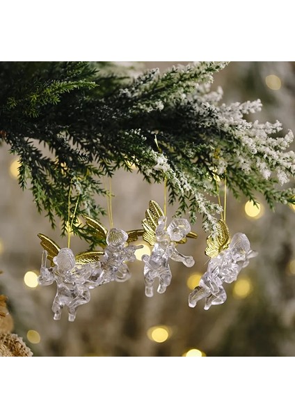 Şeffaf Melek-4 Adet Kar Tanesi Saçağı Bırak Süsler Kristal Noel Ağacı Şeffaf Dekorasyon Kolye Noel Ev Dekorasyonu Navidad 2022 (Yurt Dışından) indirimleri