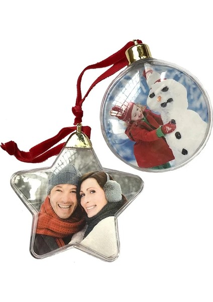 7 cm Top Şekli Şeffaf Noel Topu Yuvarlak Beş Yıldızlı Fotoğraf Çerçevesi Kolye Noel Ağacı Asılı Top Resim Tutucu Noel Ağacı Süsler (Yurt Dışından) fırsatları