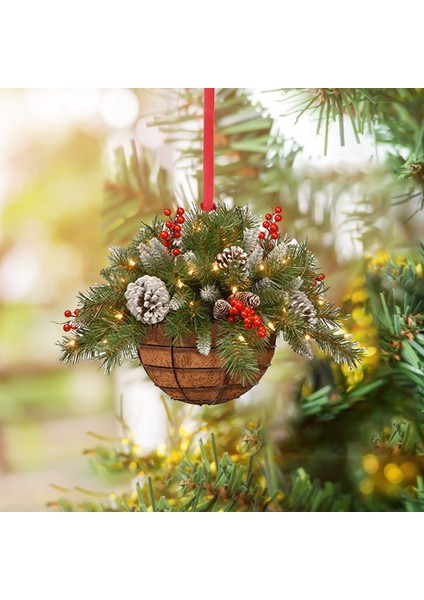 B Tek Boyut Dekorasyon Ahşap Asılı Sepet Noel Önceden Aydınlatılmış Hediye Süsleri Noel Yapay Asılı Kolye Dekorasyonu # 50G (Yurt Dışından) fiyatları