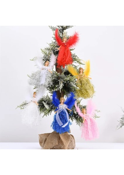 03-Red Noel Tüy Peluş Melek Bebek Asılı Kolye Noel Ağacı Süsler Melek Ev Dekor Dolap Asılı Oyuncak Çocuklar Hediye (Yurt Dışından)
