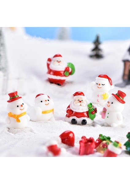 18 1 Adet Mini Reçine Noel Baba Kardan Adam Heykelcik Bonsai Süs Mikro Manzara Noel Süslemeleri Noel Süs Ev Dekor (Yurt Dışından)
