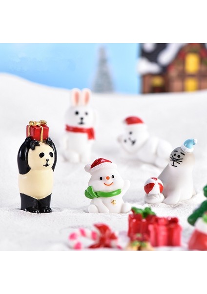 18 1 Adet Mini Reçine Noel Baba Kardan Adam Heykelcik Bonsai Süs Mikro Manzara Noel Süslemeleri Noel Süs Ev Dekor (Yurt Dışından)