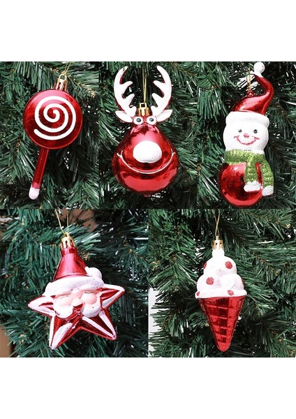 24 Adet 3 Cm-Gül Altın Noel Ağacı Kolye Kutulu Galvanik Lolipop Kardan Adam Elk Noel Süsleri 2023 Yeni Yıl Noel Ev Dekor Navidad Hediyeler (Yurt Dışından)