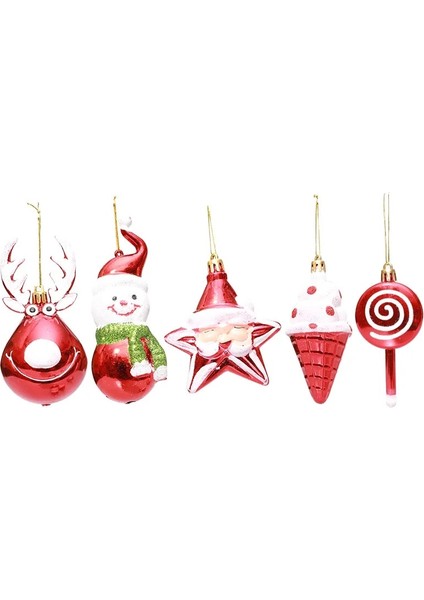 24 Adet 3 Cm-Gül Altın Noel Ağacı Kolye Kutulu Galvanik Lolipop Kardan Adam Elk Noel Süsleri 2023 Yeni Yıl Noel Ev Dekor Navidad Hediyeler (Yurt Dışından)