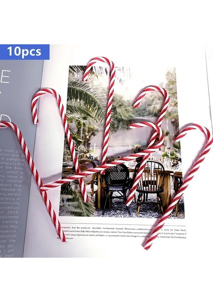 10 Adet Bir Noel Plastik Şeker Kamışı Noel Ağacı Asılı Süsleme Tatil Yeni Yıl Partisi Dekorasyon Favor Için (Yurt Dışından)