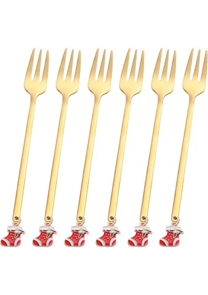 Altın Çorap Çatal 6 Adet Yeni Yıl 2023 Noel Kaşık Metal Merry Christmas Kaşık Çatal Kutusu Parti Sofra Süsler Ev Için Noel Süslemeleri (Yurt Dışından) fiyatları