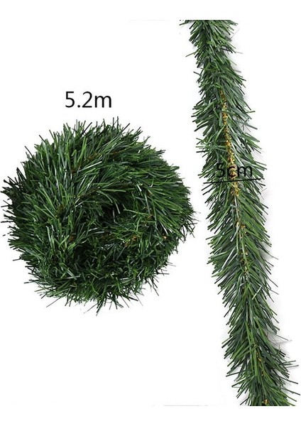 B02 5.2/5.5m Çam Iğnesi Demir Rattan Yeşil Tinsel Şerit Garland Ev Noel Dekorasyonu Için Noel Ağacı Süsleri Yeni Yıl Dekor (Yurt Dışından)