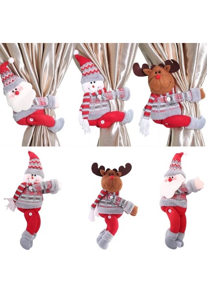 J Noel Karikatür Perde Toka Penguen Noel Baba Kardan Adam Elk Perde Tutucu Noel Dekor Ev Otel Için Noel Perde Aksesuarı (Yurt Dışından) indirimleri