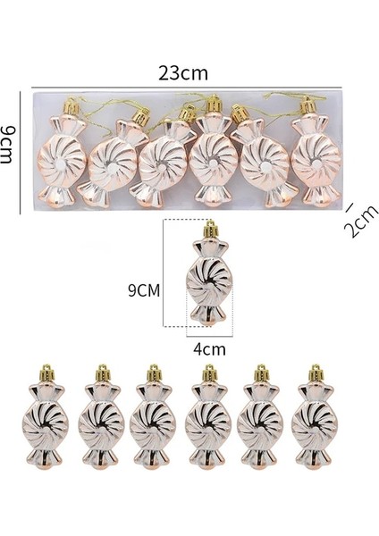 Şampanya Şekeri B Noel Süsleri Kutulu Koltuk Değneği Seti Şeker Saçağı Noel Topu Noel Ağacı Ev Dekorasyonu Yeni Yıl 2023 Noel Navidad Dekor (Yurt Dışından)