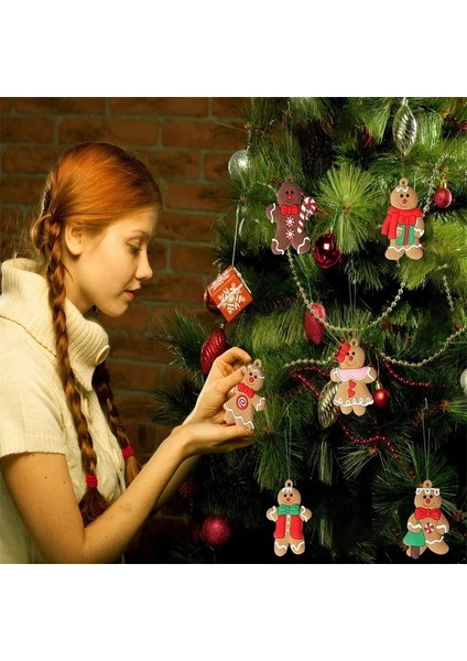 Tip 6 1 Takım Zencefilli Kurabiye Adam Süsler Noel Ağacı Süslemeleri Için, Uzun Zencefil Adam Asılı Takılar Noel Ağacı Süs Tatil Dekor (Yurt Dışından)