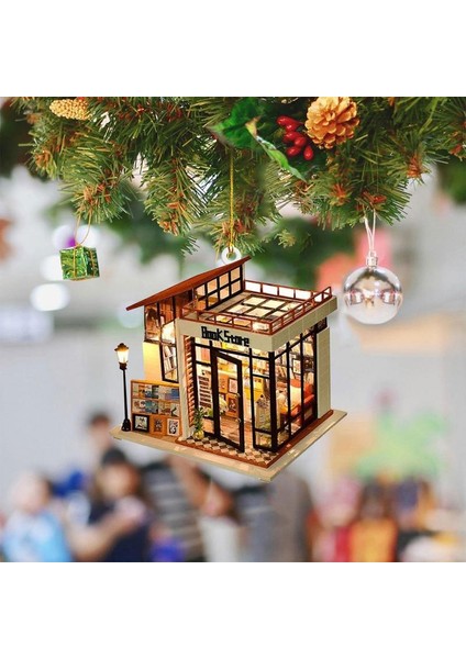 Bir Noel Dollhouse Minyatürleri Yaratıcı Kitap Evi Süsleme Asılı Süsler Akrilik Zencefilli Ev Dekorasyonu (Yurt Dışından) fiyatları