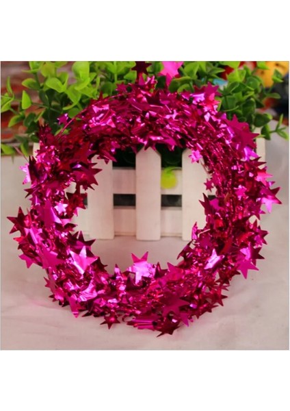 Gül 7.5 M Yıldız Garland Noel Ağacı Dekorasyon Düğün Dıy El Sanatları Parti Malzemeleri Noel Yıldız Tinsel Garland Tel Ev Dekor (Yurt Dışından)