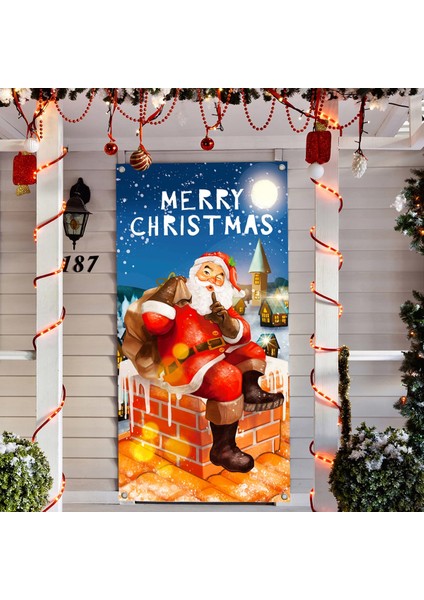 Stil 5 Noel Banner Bayrağı Noel Baba Noel Ağacı Banner Noel Dekorasyon Ev Için 2023 Noel Süsler Hediyeler Navidad Yeni Yıl (Yurt Dışından) fırsatları