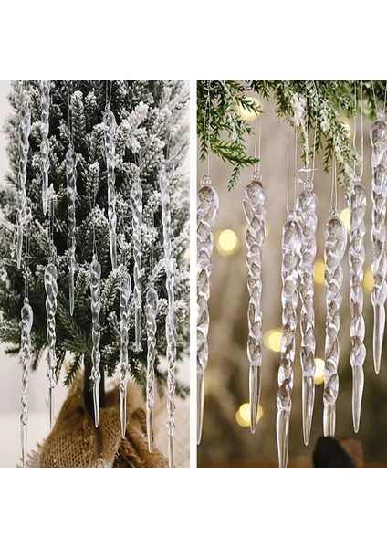 Glitter Gümüş 3pcs 3/6/12PCS Navidad 2023 Ev Için Noel Süslemeleri Simülasyon Buz Noel Ağacı Asılı Süsleme Sahte Saçağı Sahne Yeni Yıl 2024 (Yurt Dışından) fiyatları