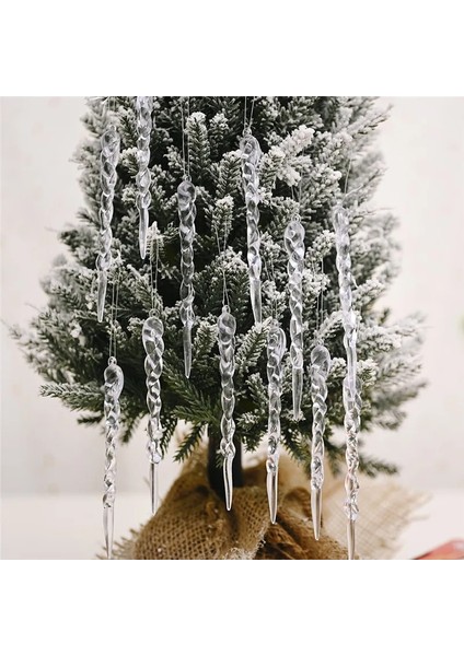 Glitter Gümüş 3pcs 3/6/12PCS Navidad 2023 Ev Için Noel Süslemeleri Simülasyon Buz Noel Ağacı Asılı Süsleme Sahte Saçağı Sahne Yeni Yıl 2024 (Yurt Dışından) fırsatları