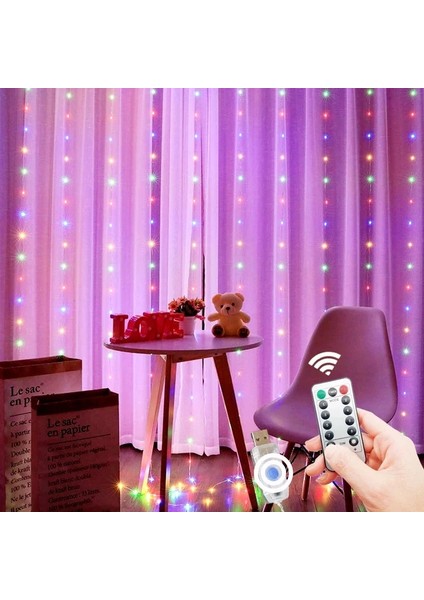 Kırmızı 6m x 2m 400LED Tatil Dekorasyon USB Feston Dize Işıklar Peri Çelenk Perde Işıkları Noel Işıkları Noel Dekorasyon Ev (Yurt Dışından) indirimleri