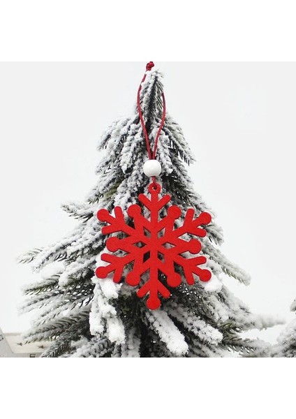 Kırmızı Kar 1 6 Adet Yaratıcı Ahşap Kar Taneleri Noel Kolye Süsler Noel Ağacı Parti Süslemeleri Ev Açık Çocuklar Için Hediye (Yurt Dışından)