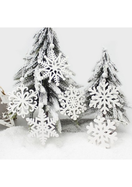 Kırmızı Kar 1 6 Adet Yaratıcı Ahşap Kar Taneleri Noel Kolye Süsler Noel Ağacı Parti Süslemeleri Ev Açık Çocuklar Için Hediye (Yurt Dışından)