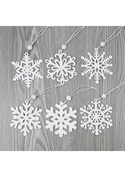 Kırmızı Kar 1 6 Adet Yaratıcı Ahşap Kar Taneleri Noel Kolye Süsler Noel Ağacı Parti Süslemeleri Ev Açık Çocuklar Için Hediye (Yurt Dışından)