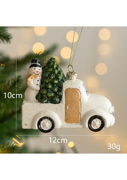 Beyaz Araba Noel Renkli Şekilli Top Yılbaşı Ağacı Dekoratif Kolye Noel Hediyesi Çanta Araba Evi Kardan Adam Garland Kolye (Yurt Dışından) fiyatları