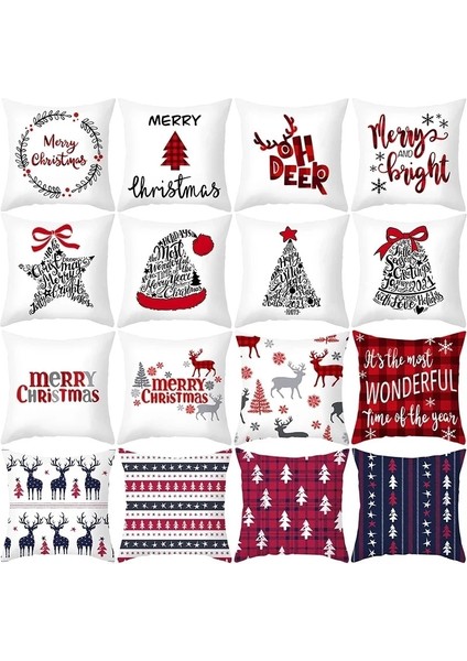 20 Noel Minder Örtüsü Ev Için Merry Christmas Süslemeleri 2023 Noel Süs Yastık Kılıfı Noel Navidad Hediyeler Yeni Yıl 2024 (Yurt Dışından)