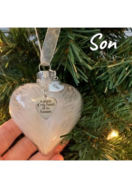 Oğlum Kalbimin Bir Parçası Cennette Aşk Noel Hatıra Şeffaf Plastik Top Hatıra Noel Ağacı Süsler Takı Hediye (Yurt Dışından)