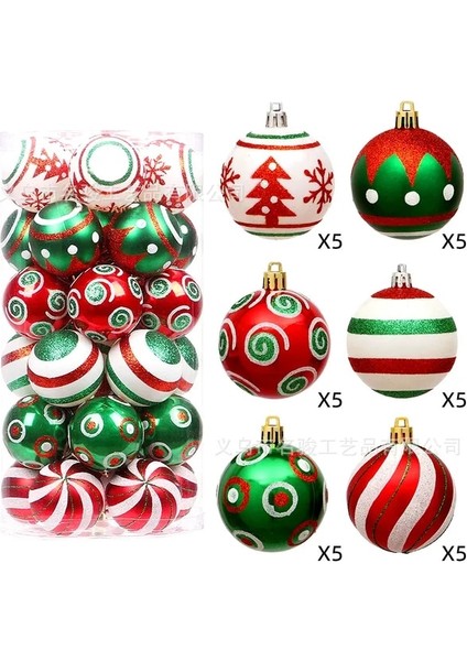 MJCHQ92 1 Kutu Noel Topları Yılbaşı Ağacı Süsler Topu Noel Asılı Ağaç Kolye Ev Partisi Dekoru Yeni Yıl Hediyesi Noel Navidad (Yurt Dışından)