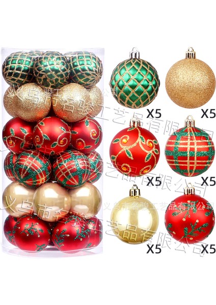 MJCHQ92 1 Kutu Noel Topları Yılbaşı Ağacı Süsler Topu Noel Asılı Ağaç Kolye Ev Partisi Dekoru Yeni Yıl Hediyesi Noel Navidad (Yurt Dışından)