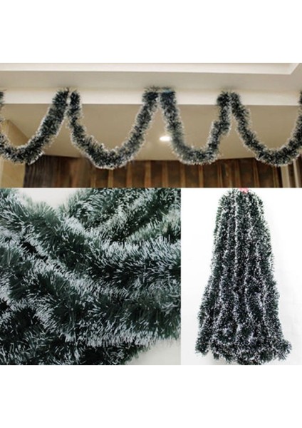 Koyu Haki 9 Stil Renk Noel Dekorasyon Bar Üstleri Şerit Garland Noel Ağacı Süsler Beyaz Koyu Yeşil Kamışı Tinsel Parti Malzemeleri (Yurt Dışından)