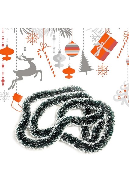 Koyu Haki 9 Stil Renk Noel Dekorasyon Bar Üstleri Şerit Garland Noel Ağacı Süsler Beyaz Koyu Yeşil Kamışı Tinsel Parti Malzemeleri (Yurt Dışından)
