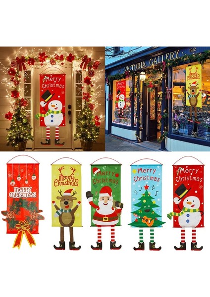 14 Merry Christmas Sundurma Kapı Afiş Asılı Süsleme Noel Dekorasyon Ev Noel Navidad 2022 Mutlu Yeni Yıl 2023 (Yurt Dışından)