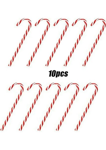 RED-10PCS 1/10 Adet Noel Ağacı Şeker Kamışı Lolipop Kolye Noel Ağacı Askı Süsleri Noel Dekorasyonu Için Noel Partisi Malzemeleri (Yurt Dışından)