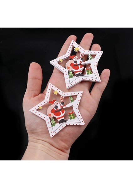 No5 10 Adet Ahşap Dıy Noel Ağacı Askı Süsleri Kolye Çan Noel Baba Yeni Yıl Dekor Noel Süslemeleri Ev Için (Yurt Dışından) fiyatları